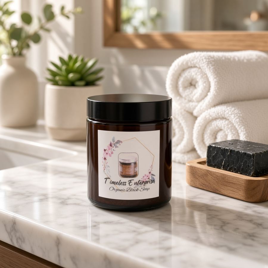 Timeless Enterprise Organic Black Soap tub