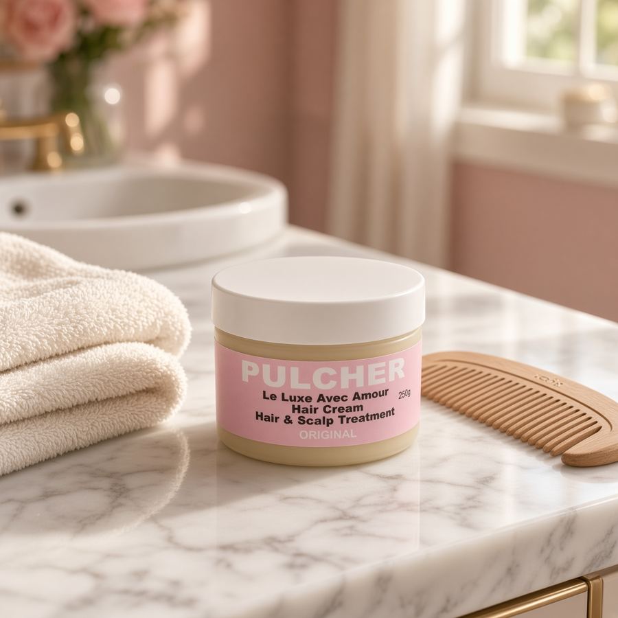 Pulcher Le Luxe Avec Amour Hair Cream jar